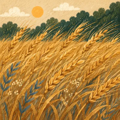 Golden Wheat Field in Summer Wind