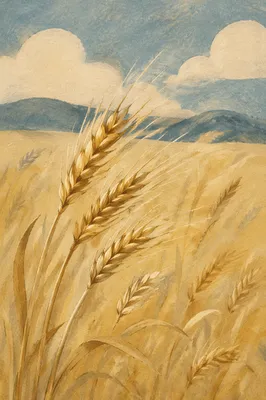 Golden Wheat Field in Gentle Wind