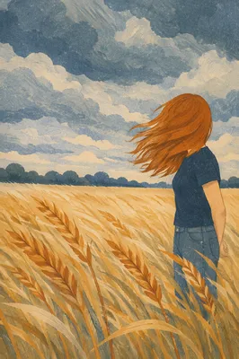 Golden Wheat Field in Summer Wind