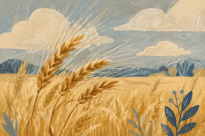 Golden Wheat Swaying in Summer Breeze