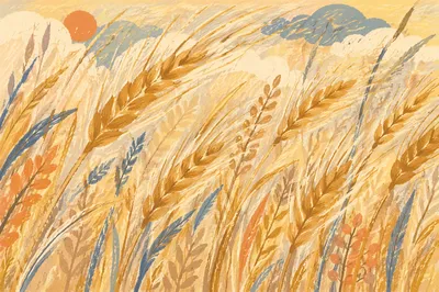 Golden Wheat Field Swaying in Breeze