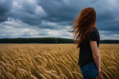 Golden Wheat Field in Summer Wind