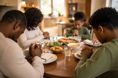 African American Family Prayer Before Dinner