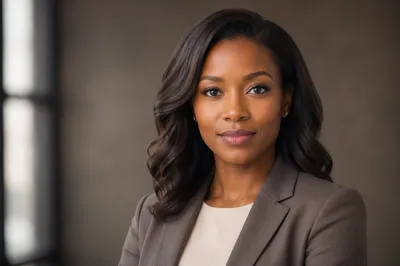 Confident African American Woman Professional Headshot