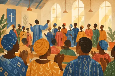 Joyful African Choir in Community Hall
