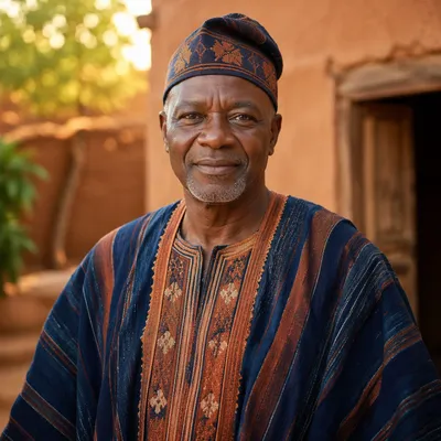 Dignified Older African Man Portrait Outdoors