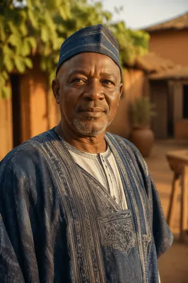 Dignified Older African Man in Traditional Attire
