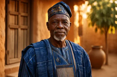 Dignified Older African Man in Traditional Attire