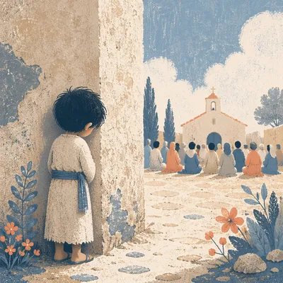 Quiet African Village Church Gathering
