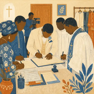 African Church Wedding Register Signing Ceremony