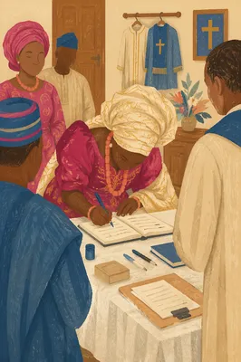 African Church Wedding Registry Celebration
