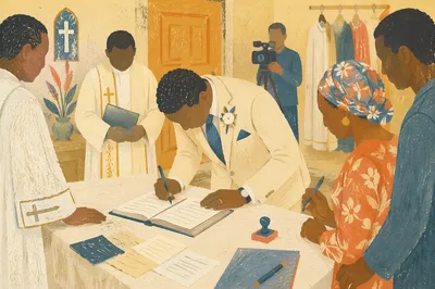 African Church Wedding Register Signing Ceremony