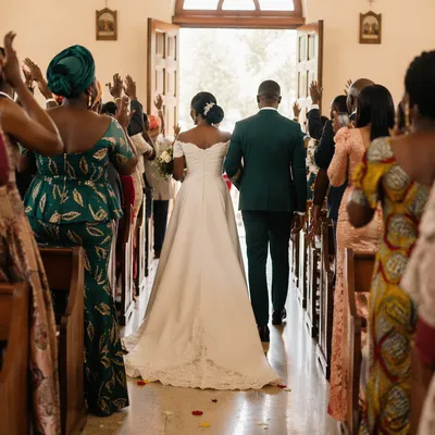 African Wedding Celebration in Bright Church