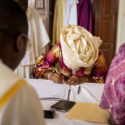 African Church Wedding Registry Signing Scene