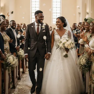 Joyful African Church Wedding Aisle Celebration