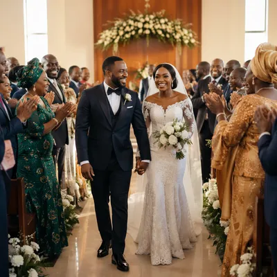 Joyful African Church Wedding Aisle Celebration