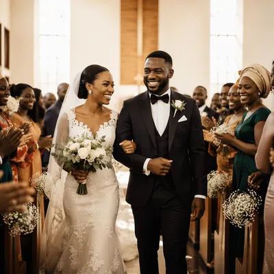 Joyful African Church Wedding Aisle Celebration