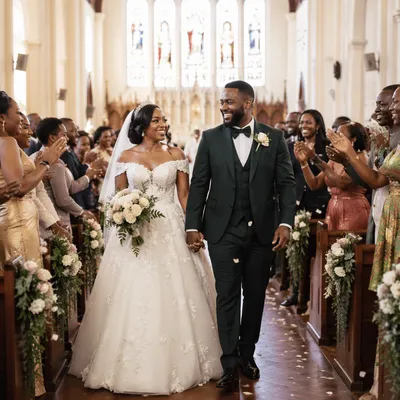 Joyful African Wedding in Bright Church