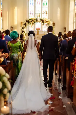 African Church Wedding Celebration Aisle View