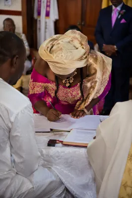 African Church Wedding Registry Signing Scene