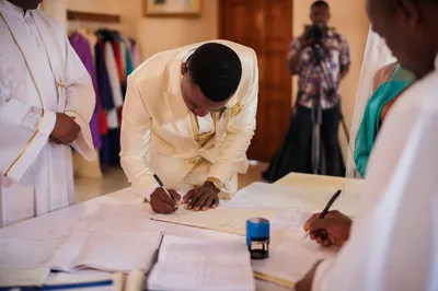African Church Wedding Register Signing Ceremony