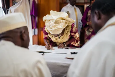 African Church Wedding Registry Signing Scene