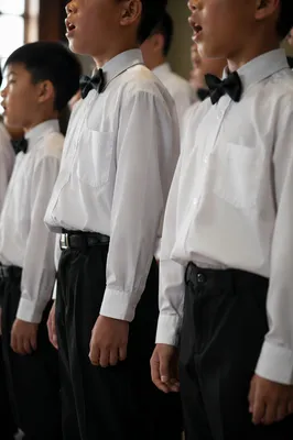 Asian Children Church Choir Singing in Chapel