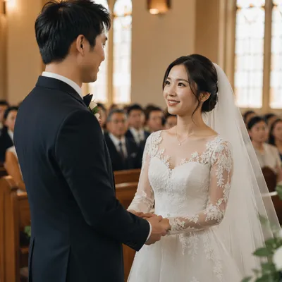 Joyful Asian Church Wedding Ceremony