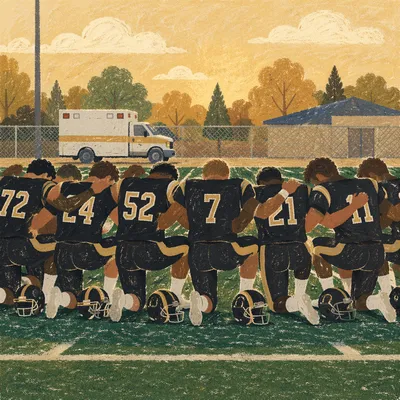 Football Team Kneeling in Pregame Prayer