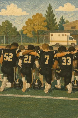 Football Team Kneeling in Pregame Prayer