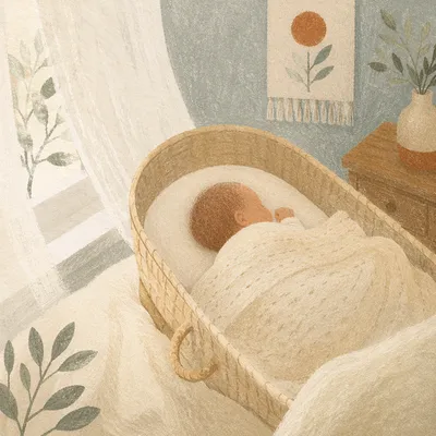 Peaceful Newborn Sleeping in Soft Blanket