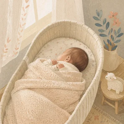 Peaceful Newborn Sleeping in Soft Blanket