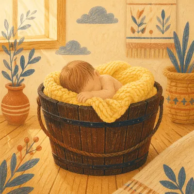 Peaceful Newborn Sleeping in Yellow Blanket