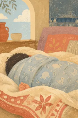 Peaceful Newborn Sleeping on Cozy Blanket