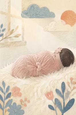 Peaceful Newborn in Rose Pink Swaddle