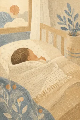 Peaceful Swaddled Newborn in Soft Nursery