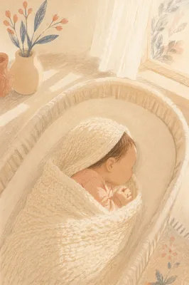 Peaceful Newborn Sleeping in Soft Blanket