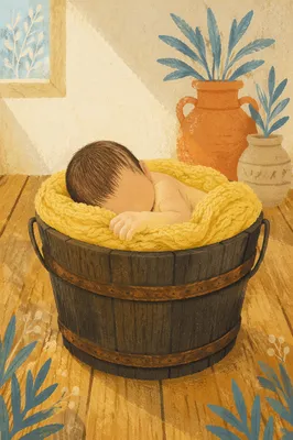 Peaceful Newborn Sleeping in Yellow Blanket