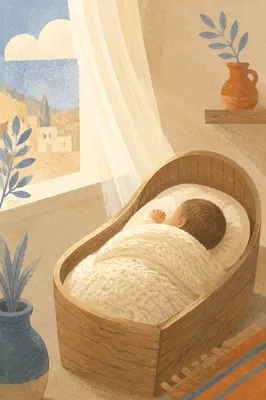 Peaceful Newborn Sleeping in Cream Blanket