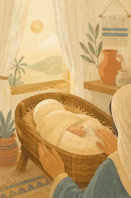 Peaceful Newborn in Warm Nursery Light