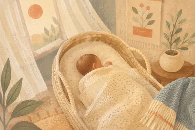 Peaceful Newborn Sleeping in Soft Blanket