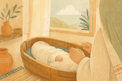 Peaceful Newborn in Warm Nursery Light