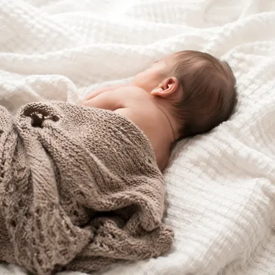 Peaceful Sleeping Newborn on Cozy Blanket