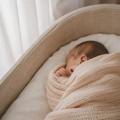 Peaceful Newborn Sleeping in Soft Blanket