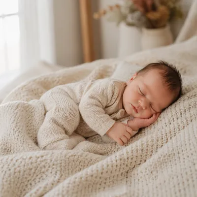 Peaceful Newborn Sleeping in Cozy Nursery