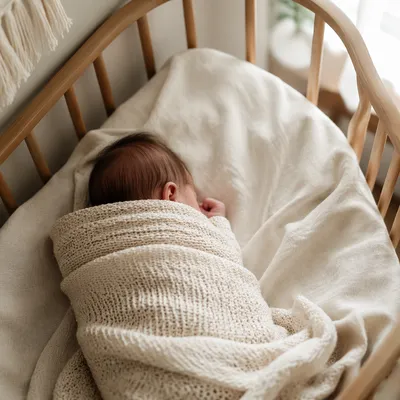 Peaceful Newborn Sleeping in Nursery Blanket
