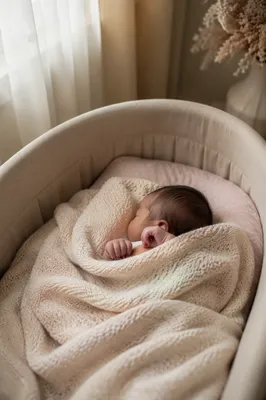 Peaceful Sleeping Newborn in Soft Blanket