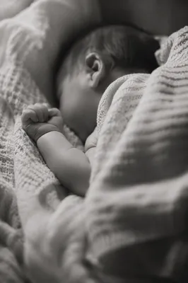 Peaceful Sleeping Newborn on Textured Blanket