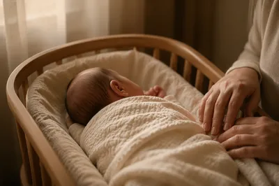 Peaceful Newborn Sleeping in Dawn Nursery