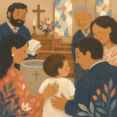 Child Baptism Family Celebration in Church